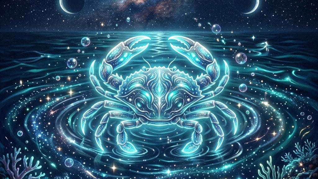 Ilustrație artistică și simbolică despre dragoste și compatibilitate pentru zodia Rac