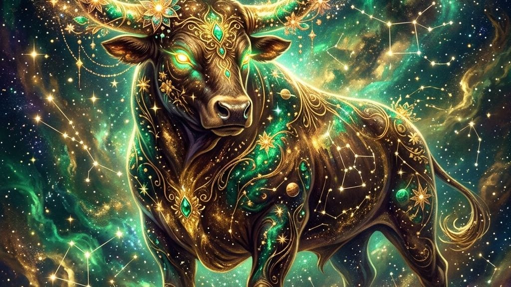 Ilustrație artistică și simbolică despre dragoste și compatibilitate pentru zodia Taur